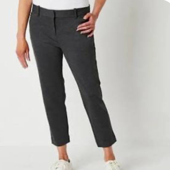 Liz Claiborne Charcoal Slim Leg Ankle Pants. Emma. Size 10. NWT - Picture 1 of 8